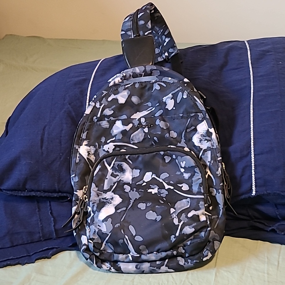 Tumi Voyageur Nadia Convertible Backpack Sling - Indigo Floral